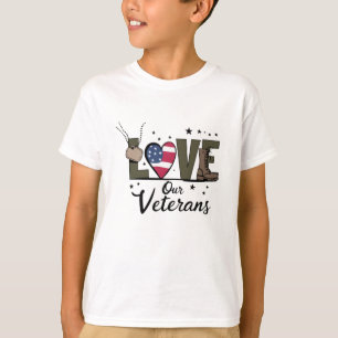 Love Our Veterans Day Proud Military Veteran Day T-Shirt