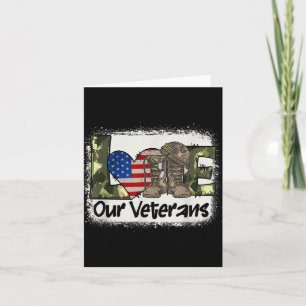 Love Our Veterans Us Military Veteran Day Mens Wom Card