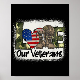 Love Our Veterans Us Military Veteran Day Mens Wom Poster