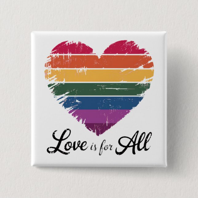 Love over hate Gay pride and rights support Button (Front)