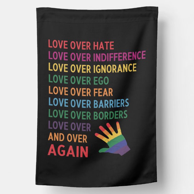 Love Over Hate House Flag (Back)