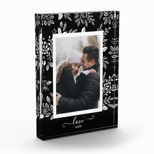 LOVE Overlay Elegant Botanicals Family Photo Block