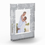 LOVE Overlay Elegant White Botanicals Photo Block<br><div class="desc">This charming photo block features your favorite photo surrounded with a beautiful border of white foliage, dots and berries on a silver gray background. CHANGE the background color to MATCH your photo. CHANGE the LOVE text to anything - TIP: put your text between the two squares to retain the text...</div>