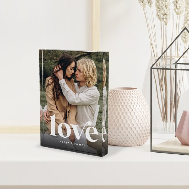 Love Overlay Personalized Couples Photo Block (Creator Uploaded)