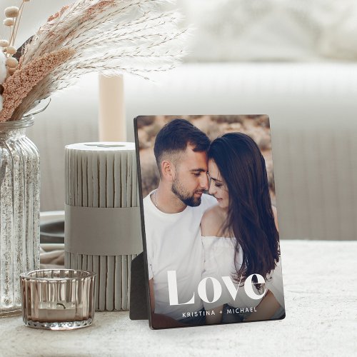 Love Overlay Personalized Couples Photo Plaque