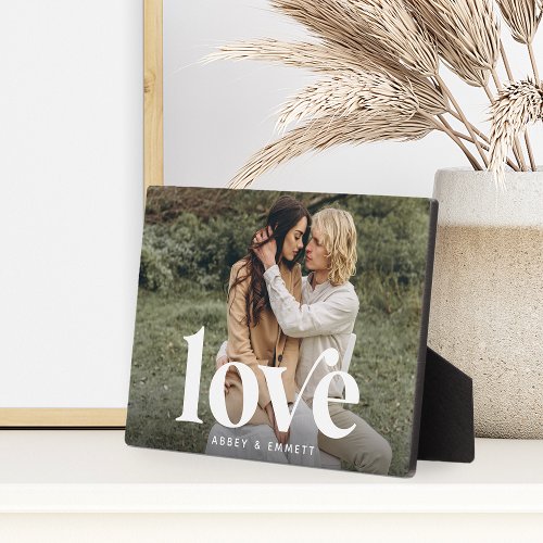Love Overlay Personalized Couples Photo Plaque