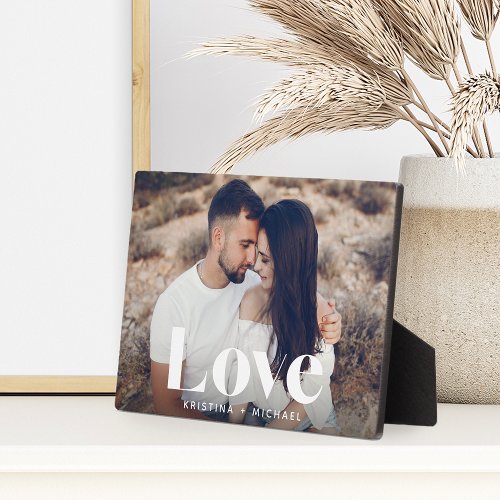 Love Overlay Personalized Couples Photo Plaque