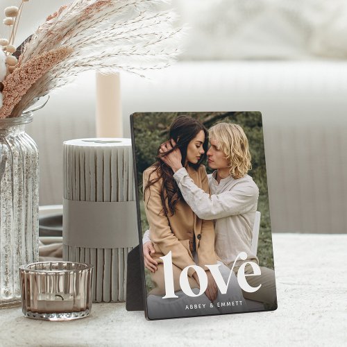 Love Overlay Personalized Couples Photo Plaque