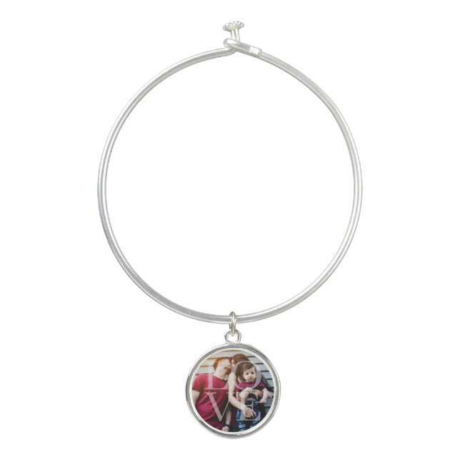 "Love" Overlay Photo Bangle Bracelet (Front)