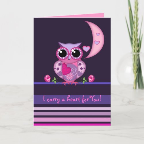 Love Owl a Heart card with Text