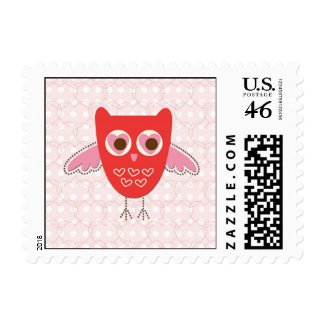 love owl valentine postage stamp