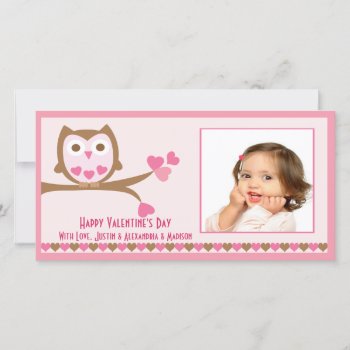 Love Owl Valentine's Day Holiday Card by celebrateitinvites at Zazzle