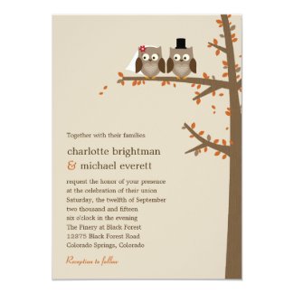 Love Owls Fall Wedding Invitation