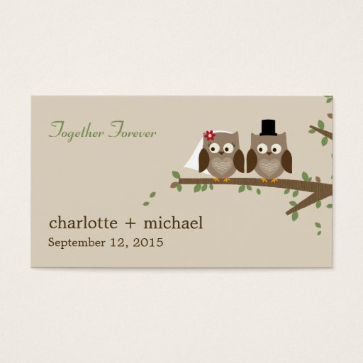 Customizable Love Owls Gift Tags Business Card Template