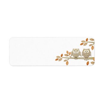 Love Owls In Tree Label by CuteLittleTreasures at Zazzle