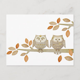 Love Owls in Tree Postcard