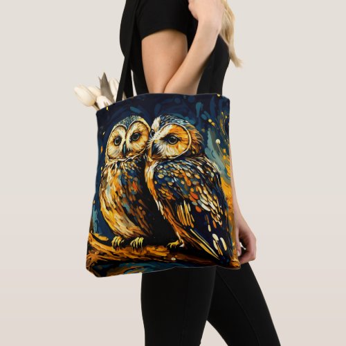 Love Owls in Van Gogh Style Tote Bag