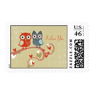 Love Owls Postage Stamp