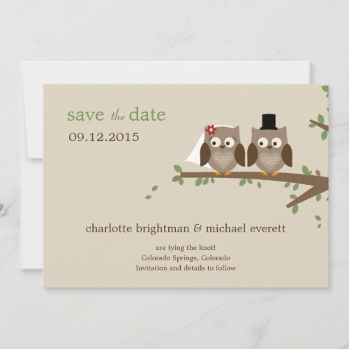 Love Owls Save The Date /Wedding Announcements