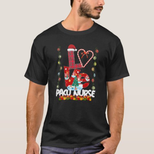 Love Pacu Nurse Santa Hat Candy Xmas Pajama T_Shirt