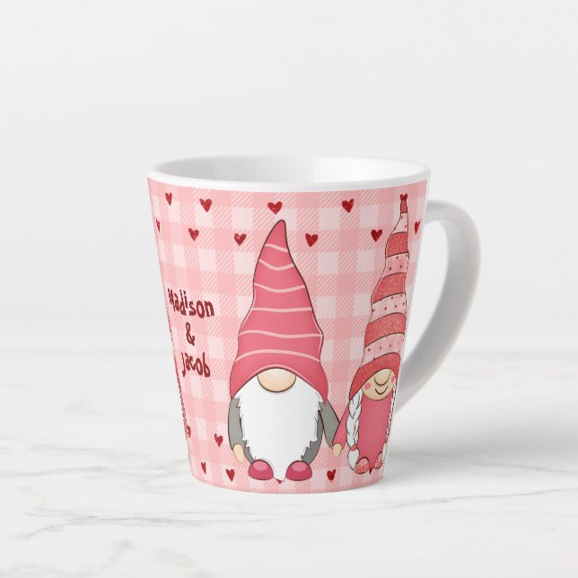 Love Pair Gnomes  Latte Mug (Right Angle)