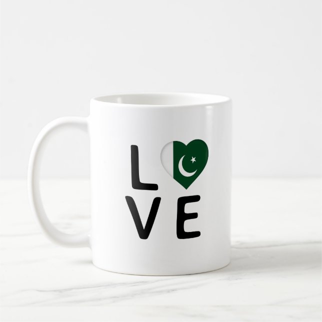 Love - Pakistan Flag Coffee Mug (Left)