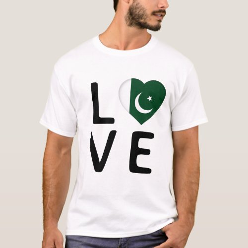 Love _ Pakistan Flag T_Shirt