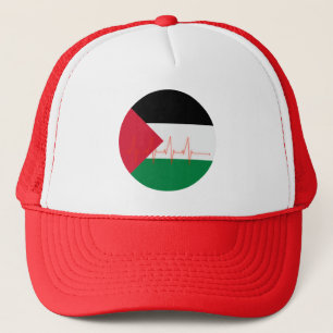 Love Palestine Heart Pulse فلسطين Free Palestine Trucker Hat