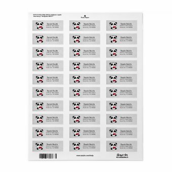 Love Panda Bear Return Address Labels | Zazzle