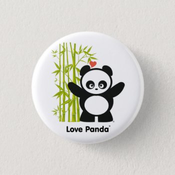 Love Panda® Button by CUTEbrandsGIFTS at Zazzle