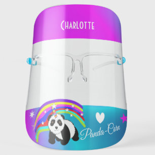 Love Panda Corns Magical Rainbow Cute Personalized Face Shield