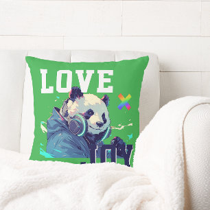 LOVE × PANDA - Custom Throw Pillow