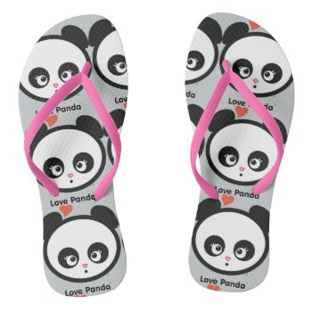 Love Panda® Flips Flops Flip Flops by CUTEbrandsAPPAREL at Zazzle