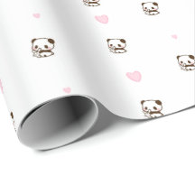 Love Panda Gift Wrapping Paper Roll