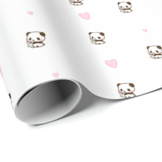 Love Panda Gift Wrapping Paper Roll