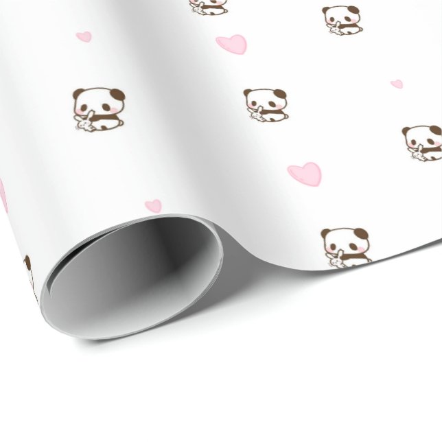Love Panda Gift Wrapping Paper Roll (Roll Corner)