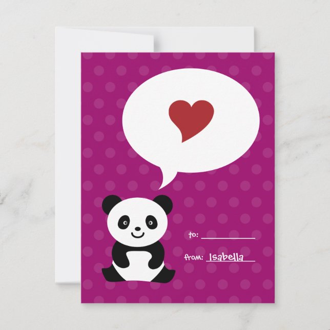 Love Panda Kids Valentine Card (Front)