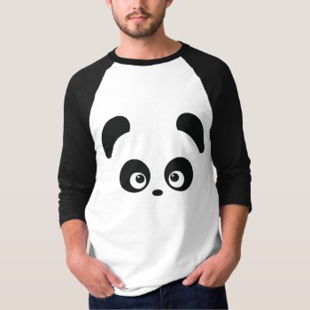 Love Panda® Men's Raglan Apparel T-shirt by CUTEbrandsAPPAREL at Zazzle