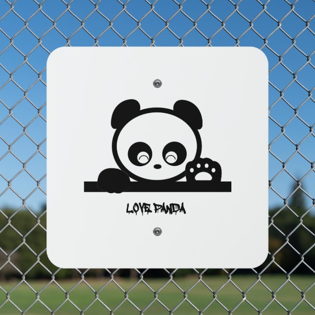 Love Panda® Metal Parking Sign (In Situ(Fence))