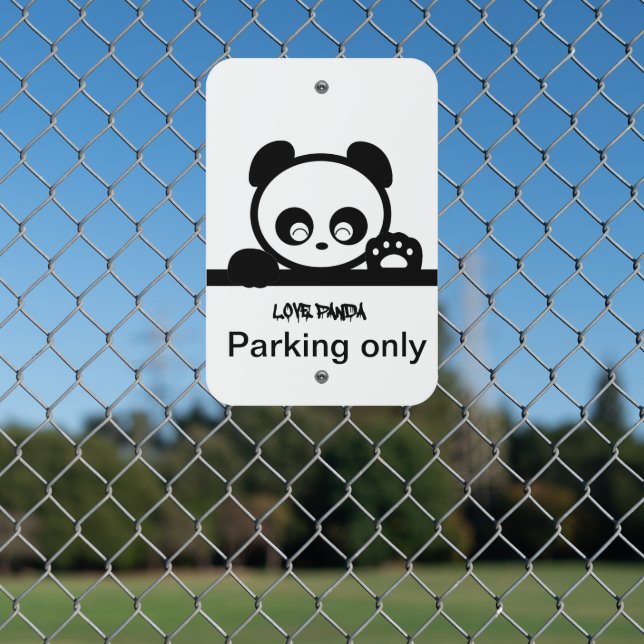Love Panda® Metal Parking Sign (In Situ(Fence))