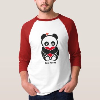 Love Panda® Raglan Men's Apparel T-shirt by CUTEbrandsAPPAREL at Zazzle