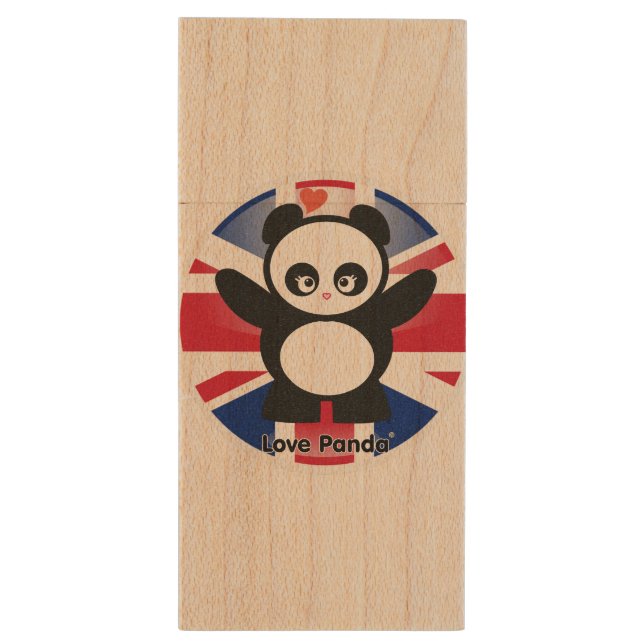 Love Panda® Wood USB Flash Drive (Back (Vertical))