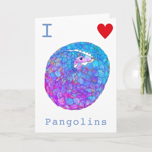Love Pangolin Endangered Animal Rights Psychedelic Card