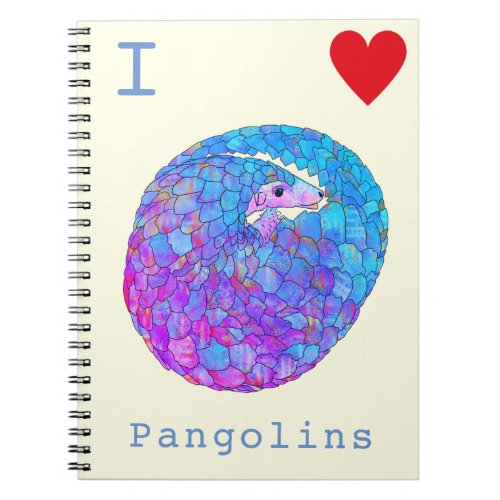 Love Pangolins Endangered Animal Psychedelic Art Notebook