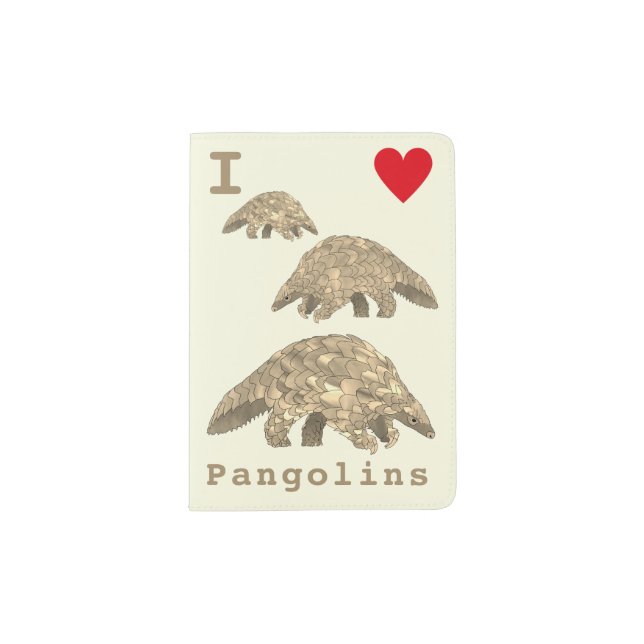 Love Pangolins Endangered Species Animal Wildlife  Passport Holder (Front)