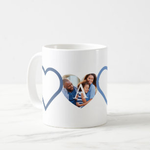 Love Papa Grandfather Blue Heart Photos Collage Coffee Mug