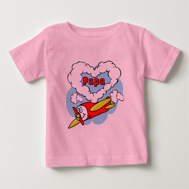 Love Papa Kids Airplane Baby T-Shirt (Front)