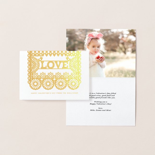 Love Papel Picado Red Valentine's Day Foil Card (Display)