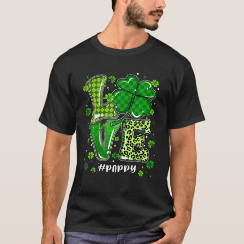 Love Pappy Green Plaid Leopard St Patricks Day Cl T_Shirt