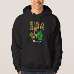 Love Para Life Mardi Gras Party Mask Parade Costum Hoodie